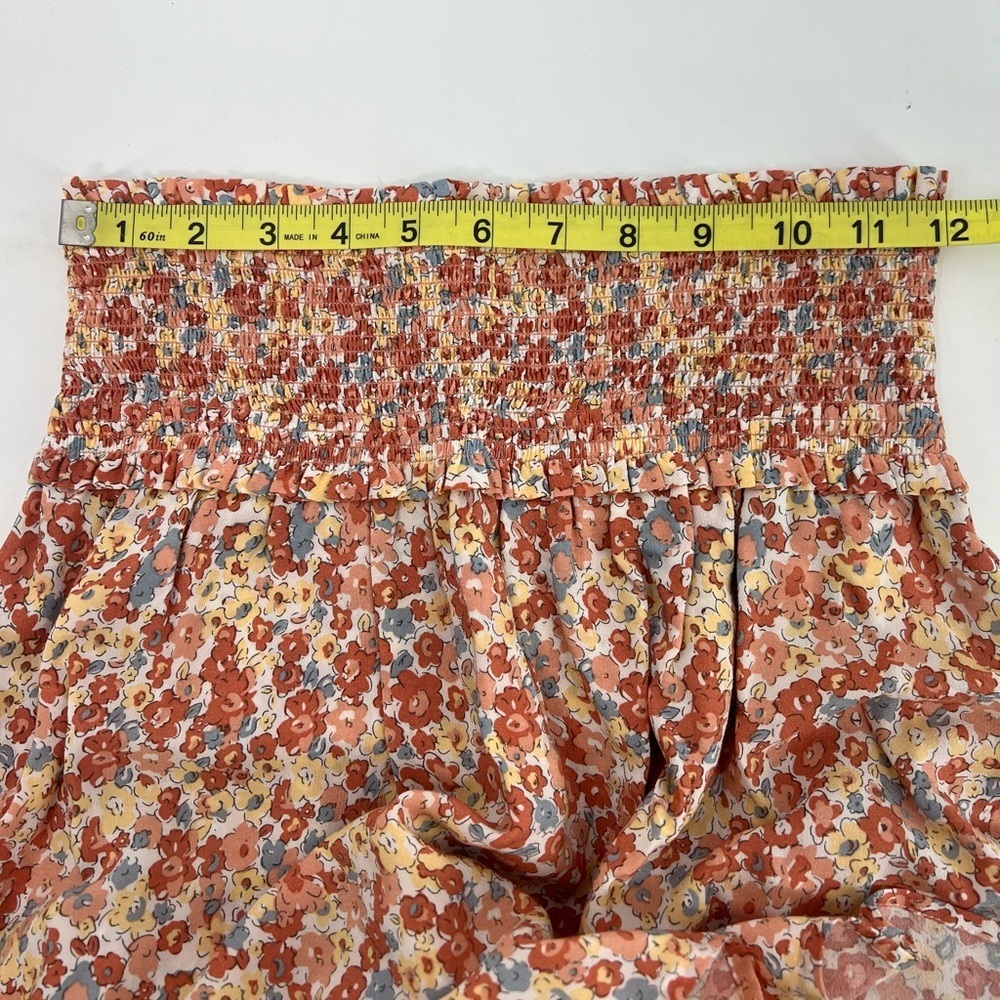 Rails Addison Floral Wildflower Pink Orange Ruffled Mini Skirt XS Extra Small - Picture 13 of 14